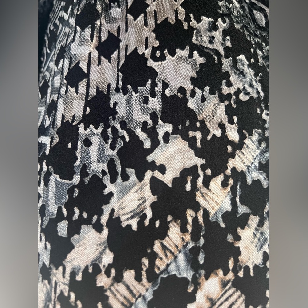 Ramy Brook Myla Mini Dress Black Houndstooth Burnout Multi Ruched Faux Wrap NWT - Picture 11 of 16